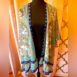 Umgee Kimono with Ruffle Around Bottom